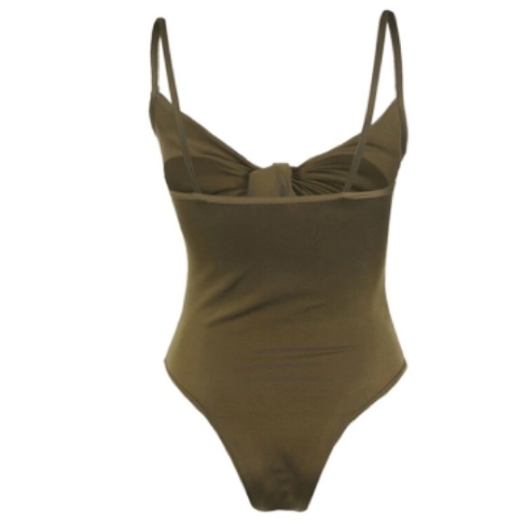 Army Green Monokini Swimsuit - Picture 4 of 5